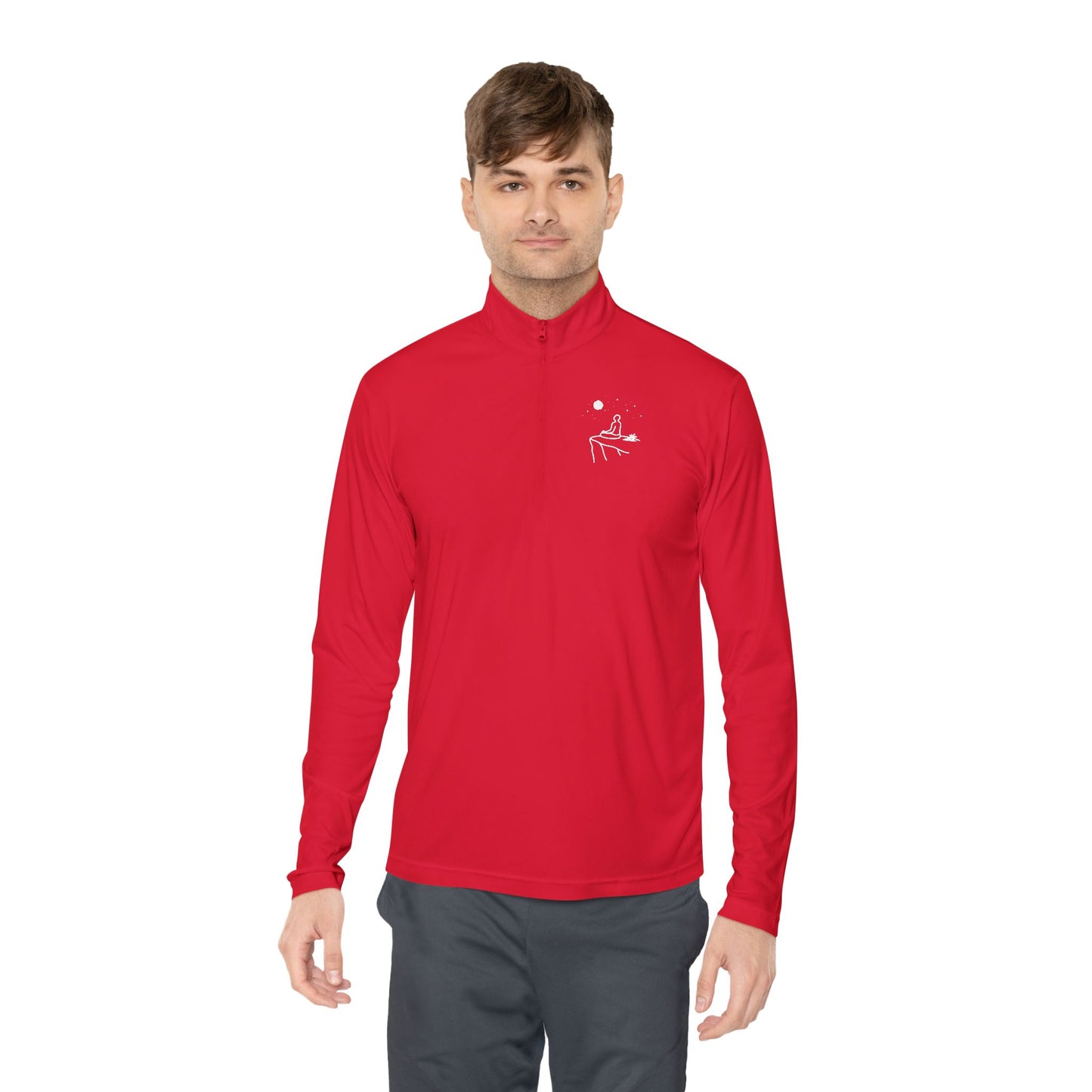Quarter-Zip Pullover — "breathe you're allowed to take up space" Inspirational Embroidered