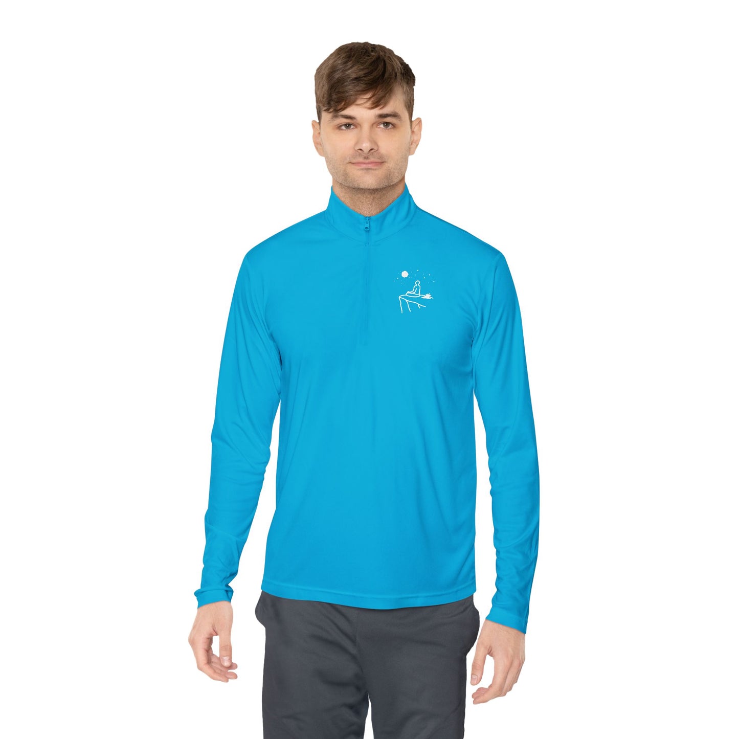 Quarter-Zip Pullover — "breathe you're allowed to take up space" Inspirational Embroidered