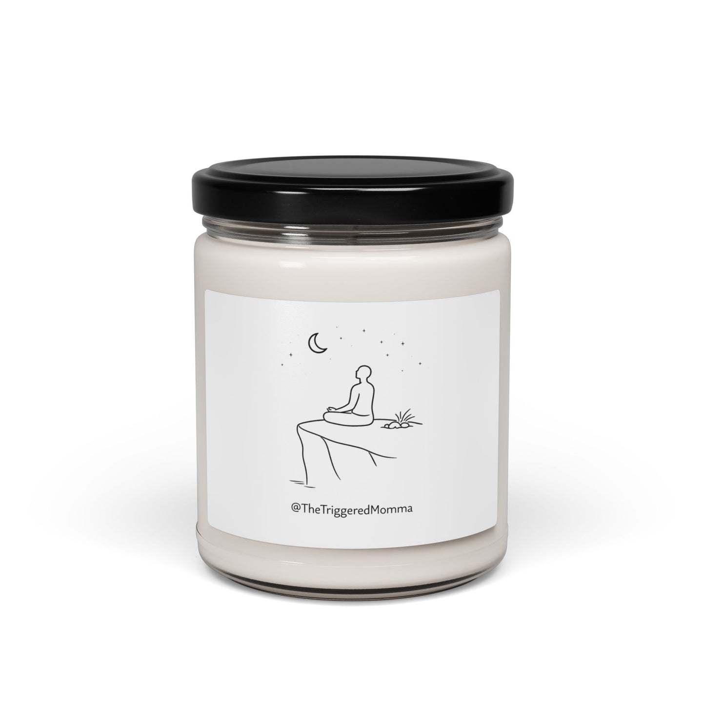 Meditating Moon Man Scented Soy Candle — 9oz Aromatherapy Candle by TheTriggeredMomma