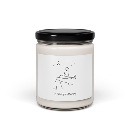 Meditating Moon Man Scented Soy Candle — 9oz Aromatherapy Candle by TheTriggeredMomma