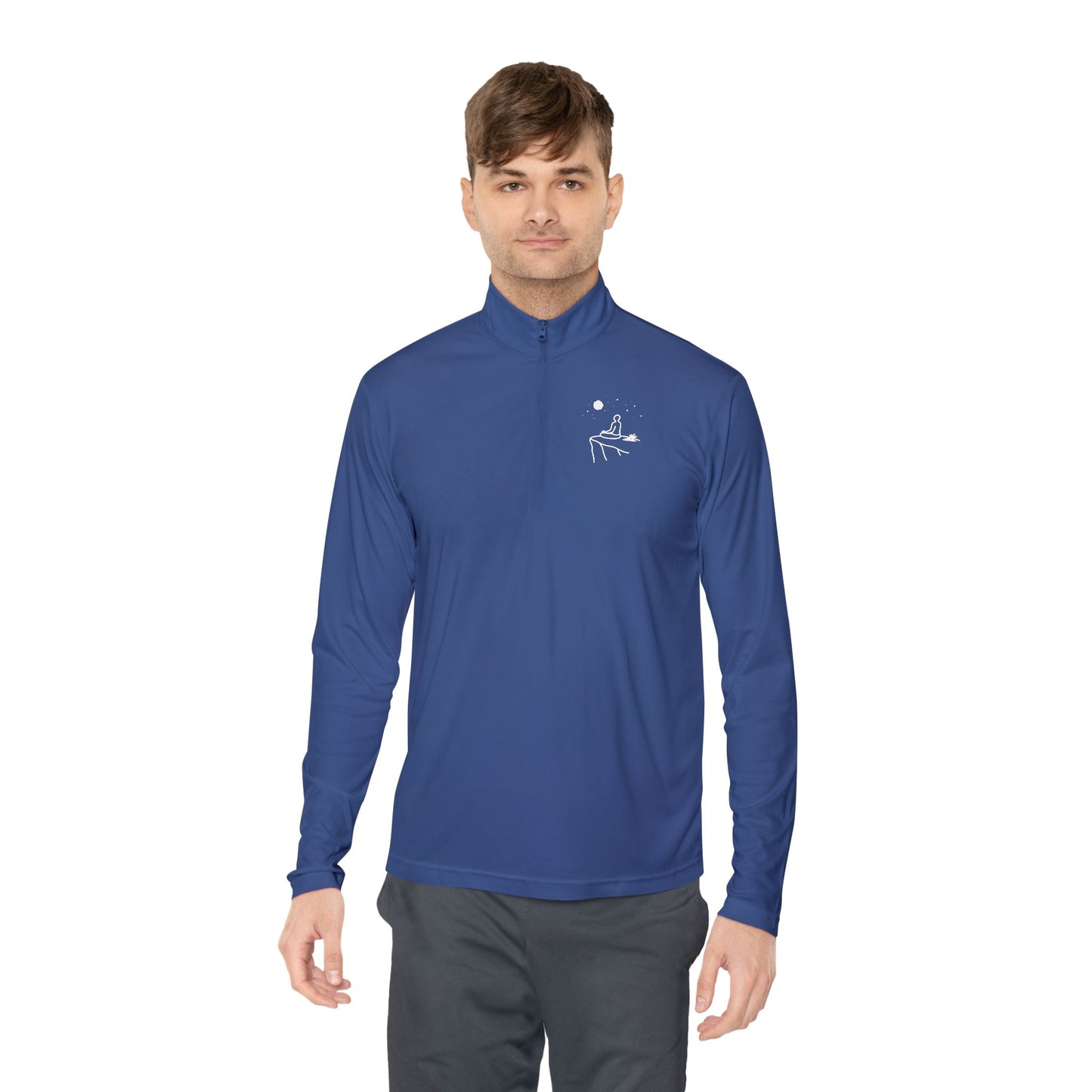 Quarter-Zip Pullover — "breathe you're allowed to take up space" Inspirational Embroidered