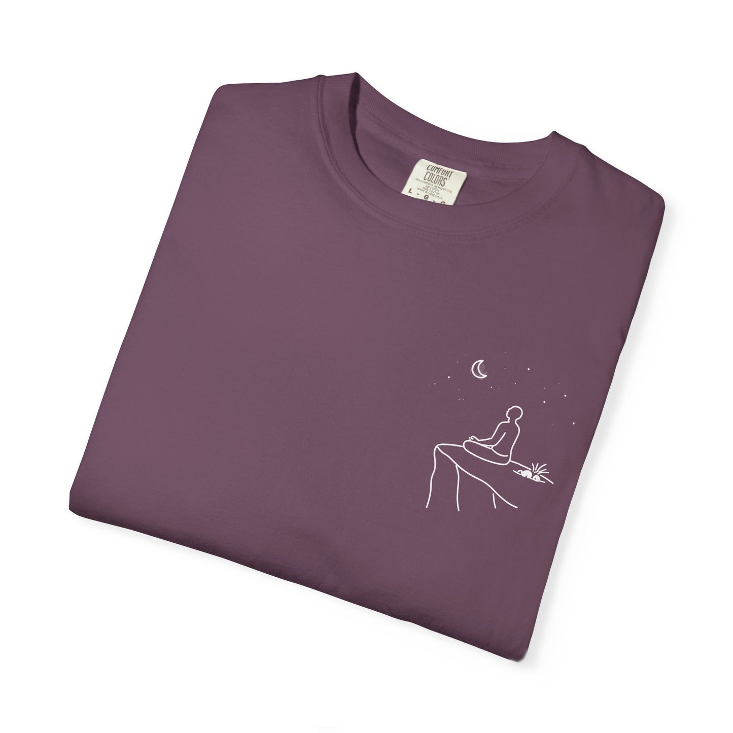 Breaking Cycles Not Spirits T-Shirt — Meditating Pocket Graphic