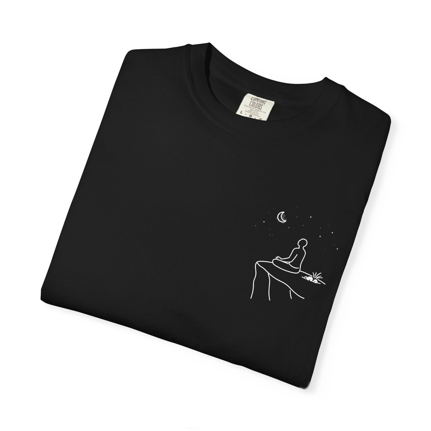 Breaking Cycles Not Spirits T-Shirt — Meditating Pocket Graphic
