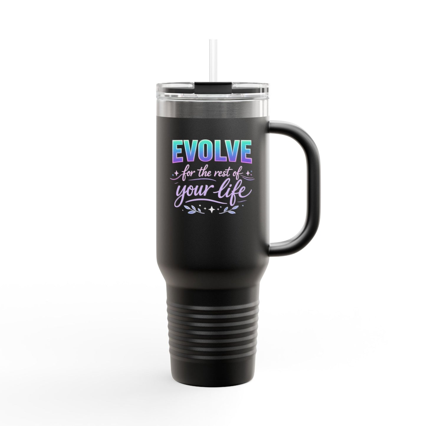 'Evolve for the Rest of Your Life' 40oz Insulated Travel Mug — Self-Growth Motivation