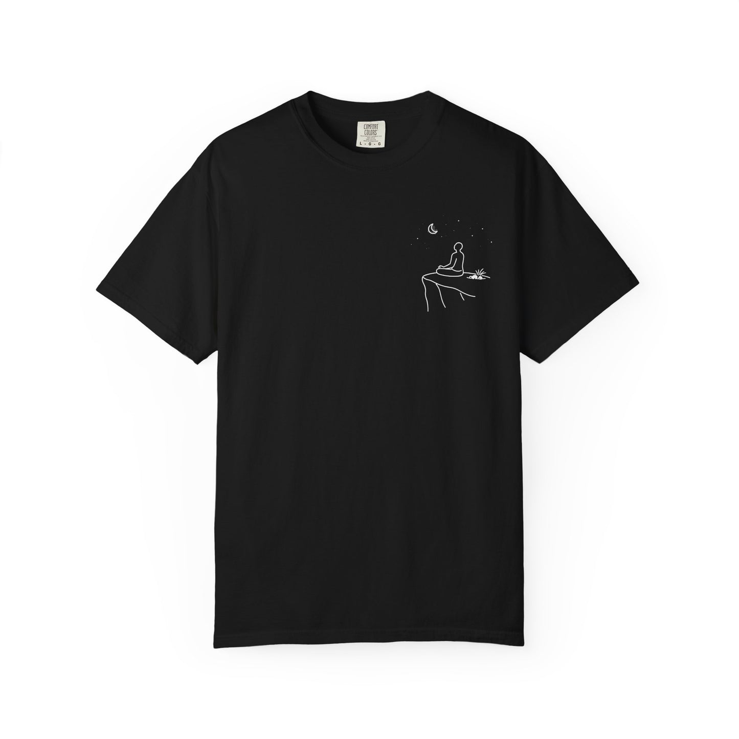 Breaking Cycles Not Spirits T-Shirt — Meditating Pocket Graphic