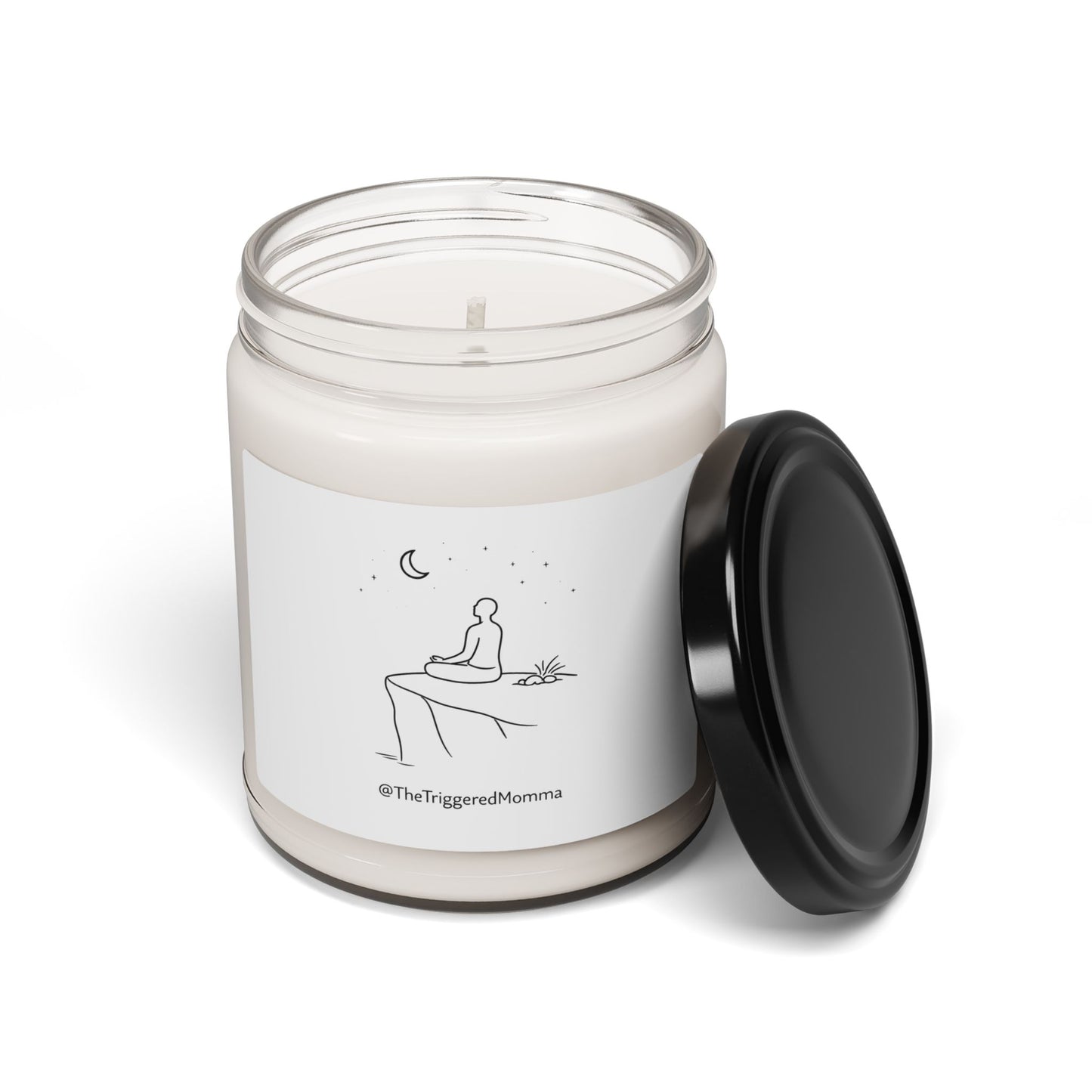 Meditating Moon Man Scented Soy Candle — 9oz Aromatherapy Candle by TheTriggeredMomma