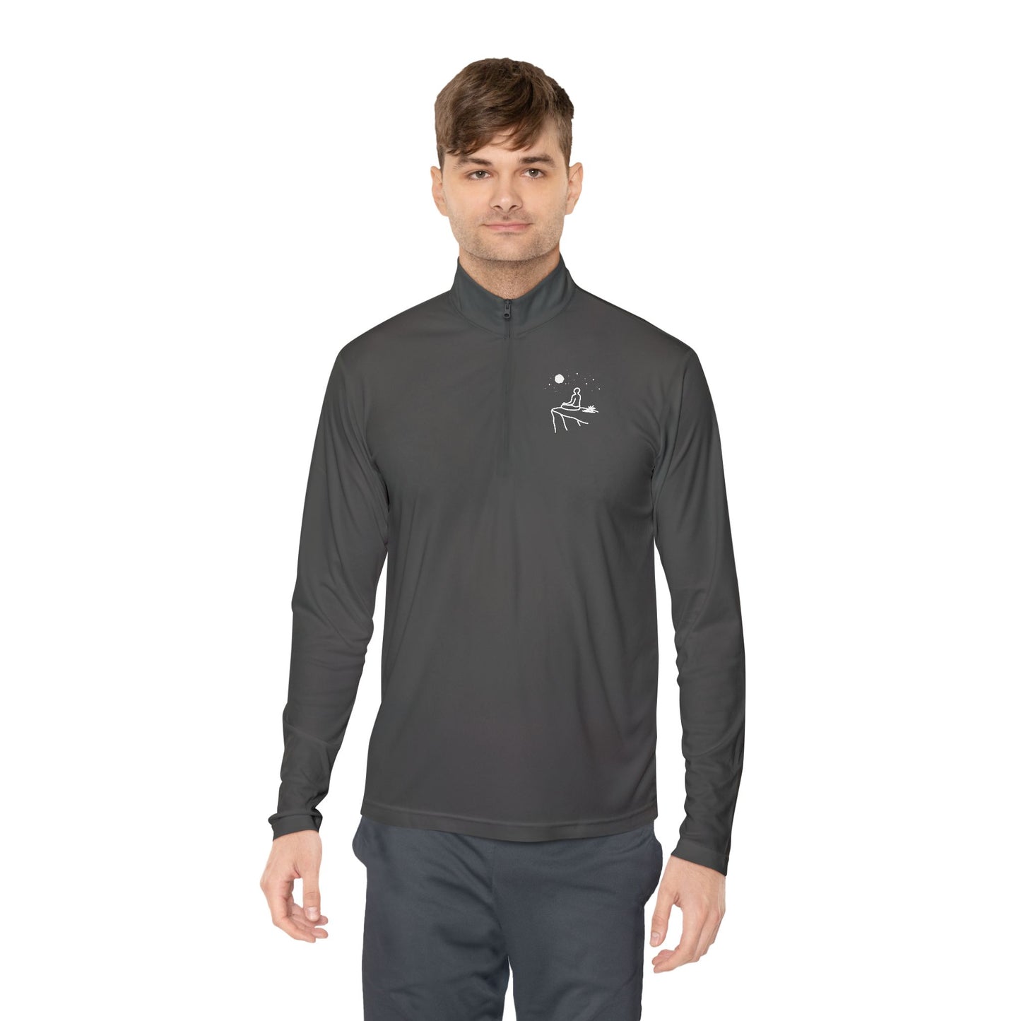 Quarter-Zip Pullover — "breathe you're allowed to take up space" Inspirational Embroidered