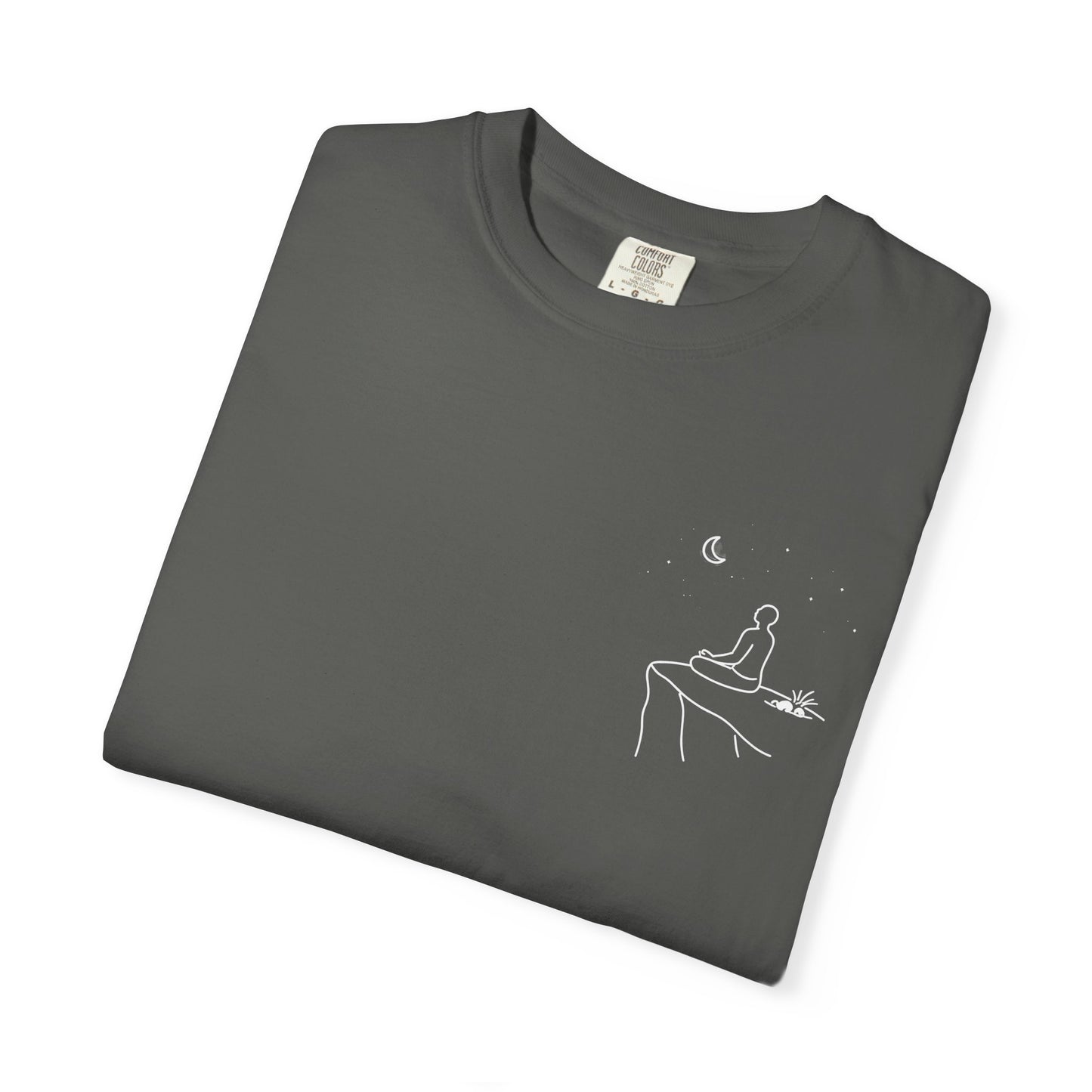Breaking Cycles Not Spirits T-Shirt — Meditating Pocket Graphic