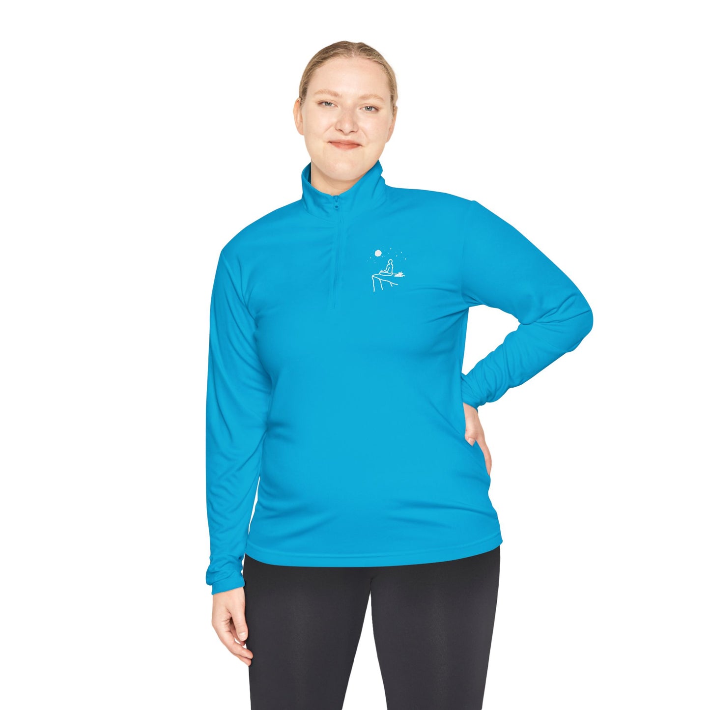Quarter-Zip Pullover — "breathe you're allowed to take up space" Inspirational Embroidered
