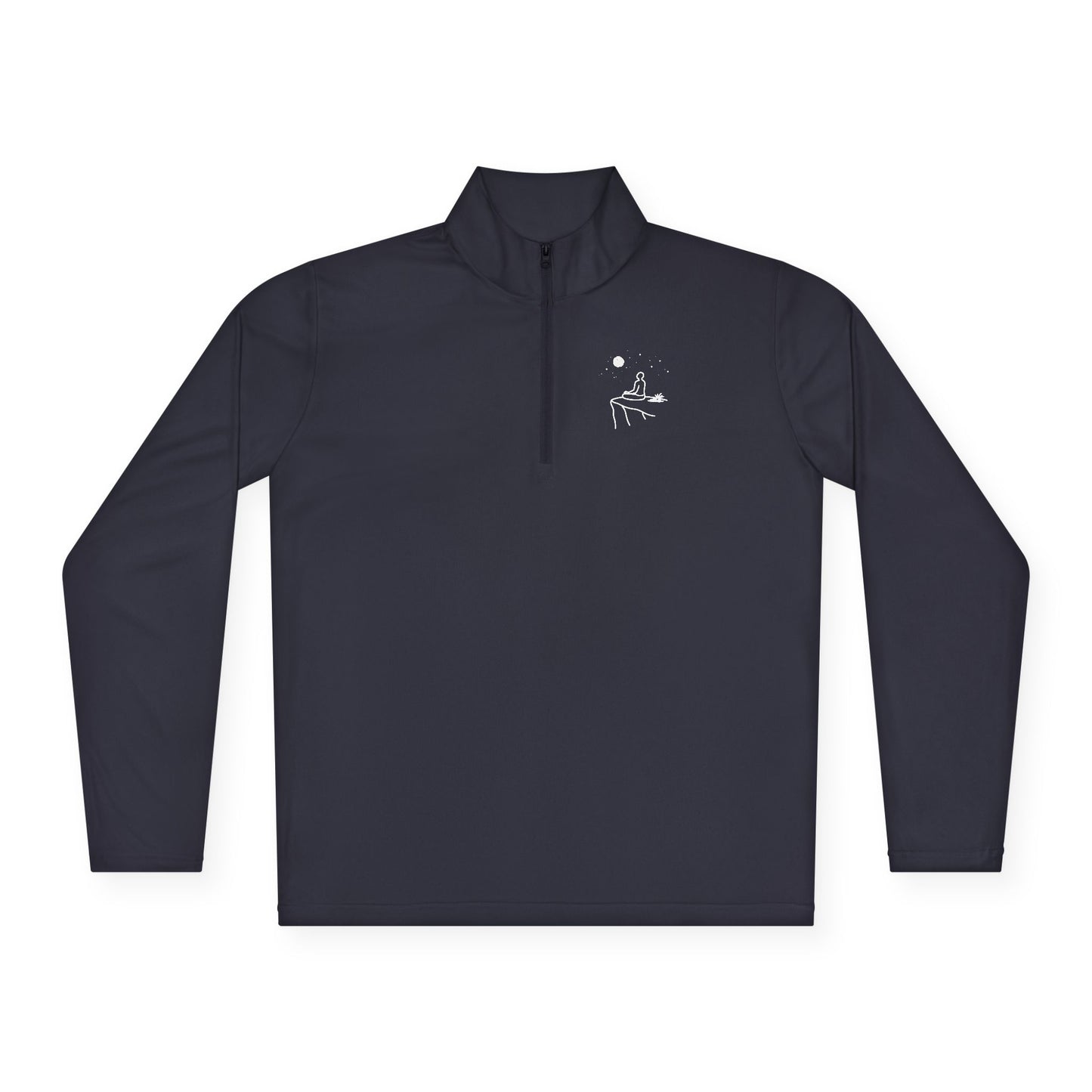 Quarter-Zip Pullover — "breathe you're allowed to take up space" Inspirational Embroidered