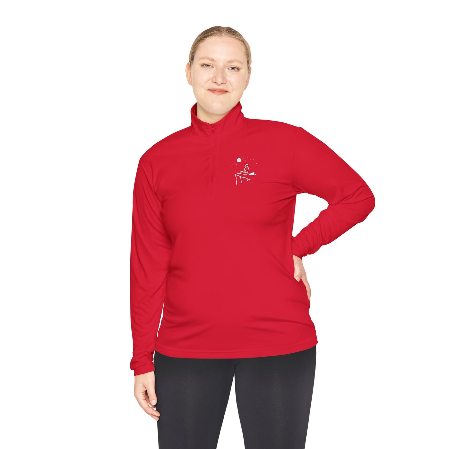 Quarter-Zip Pullover — "breathe you're allowed to take up space" Inspirational Embroidered