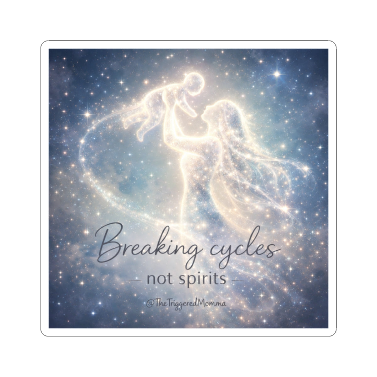 Breaking Cycles Not Spirits Sticker — Whimsical Empowerment Kiss-Cut Sticker