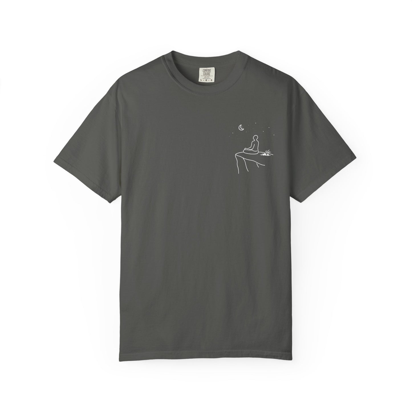 Breaking Cycles Not Spirits T-Shirt — Meditating Pocket Graphic