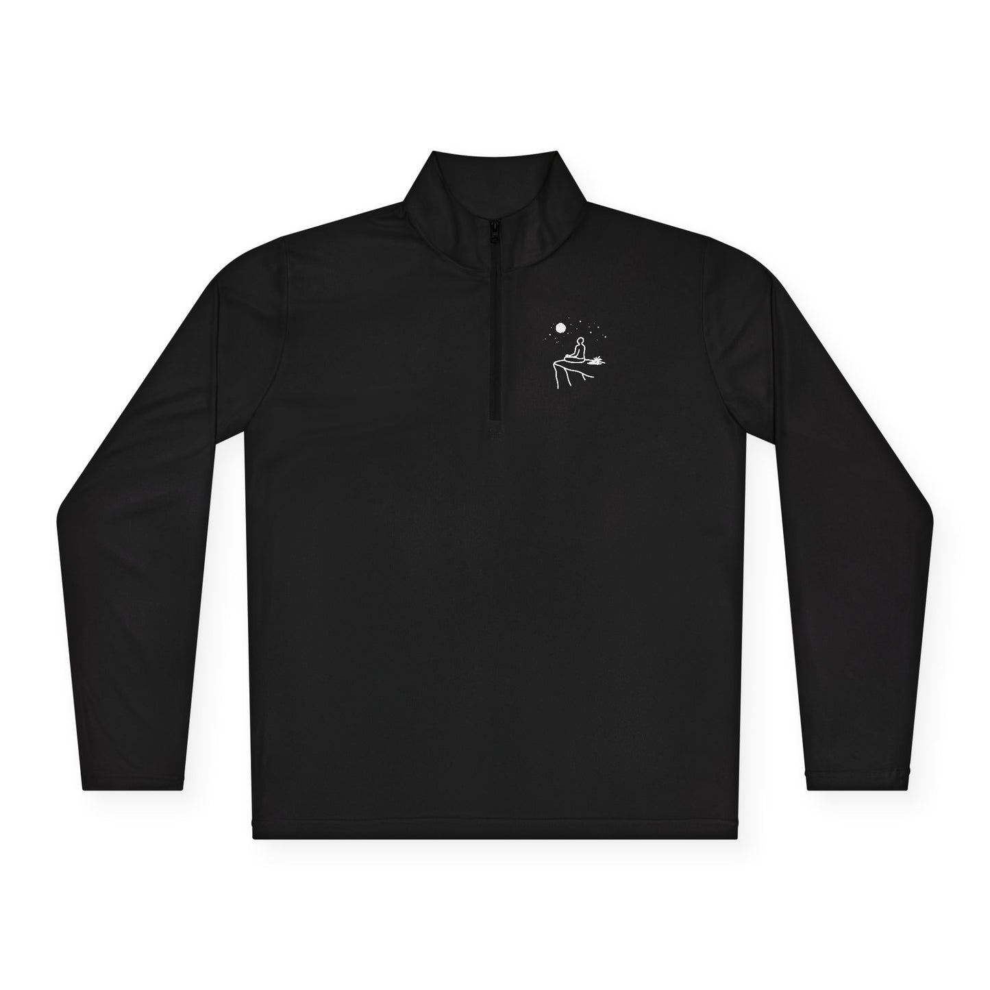 Quarter-Zip Pullover — "breathe you're allowed to take up space" Inspirational Embroidered