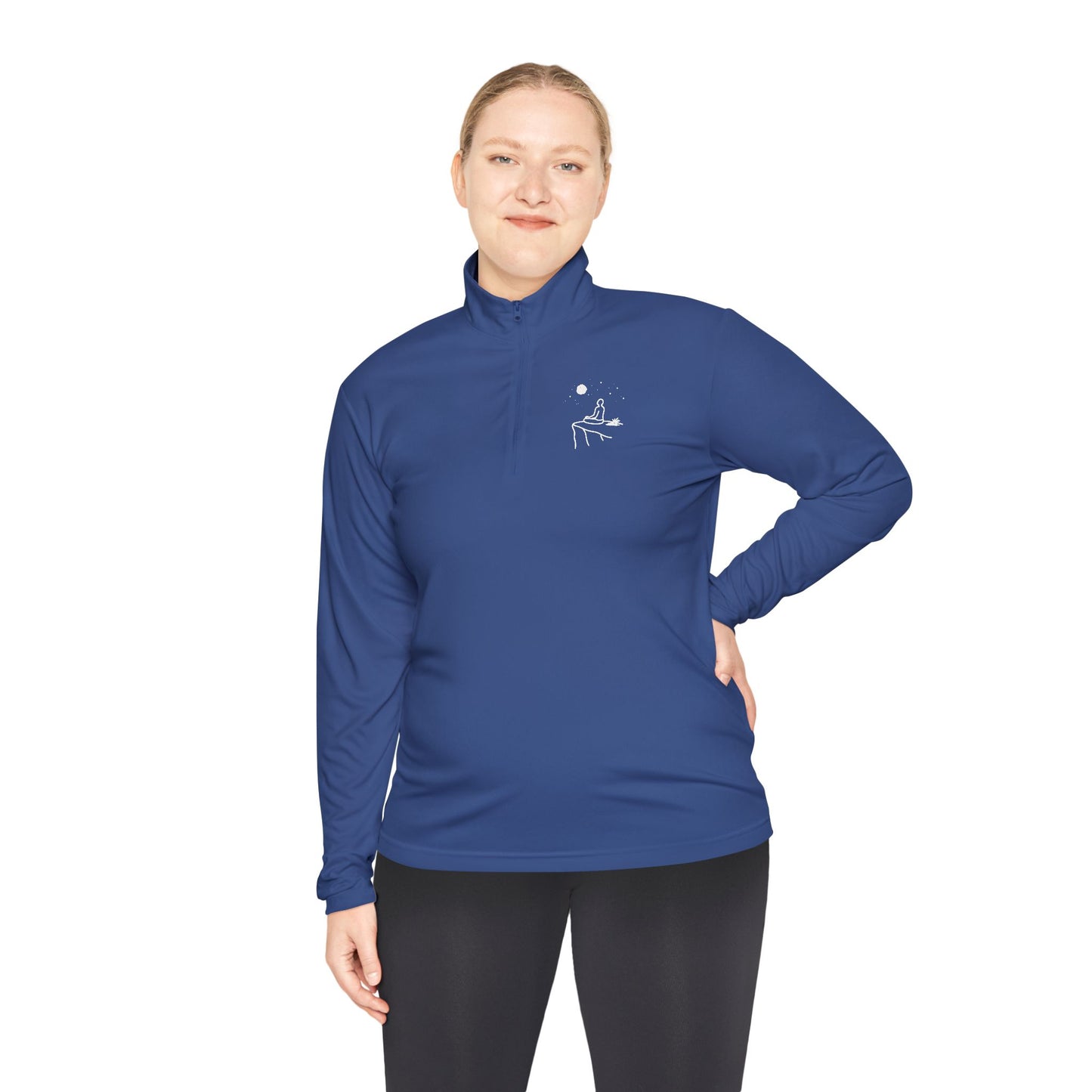 Quarter-Zip Pullover — "breathe you're allowed to take up space" Inspirational Embroidered